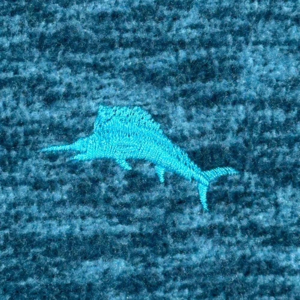 Tommy Bahama Pullover Quarter Zip Mens XXL Teal Blue Space Dye Marlin Knit
